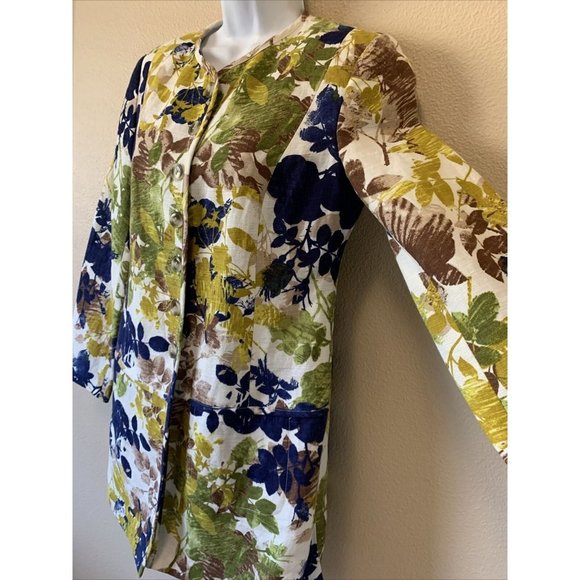 Pendleton Jacket Floral small petite chartreuse fall classic - Picture 2 of 7